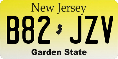 NJ license plate B82JZV