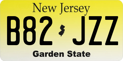 NJ license plate B82JZZ
