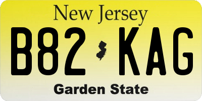 NJ license plate B82KAG