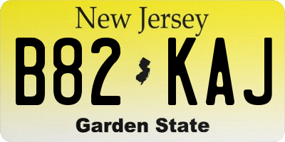 NJ license plate B82KAJ