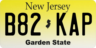 NJ license plate B82KAP