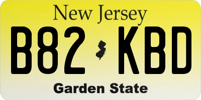 NJ license plate B82KBD