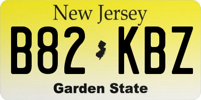 NJ license plate B82KBZ