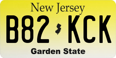 NJ license plate B82KCK