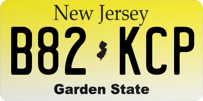 NJ license plate B82KCP