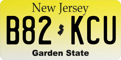 NJ license plate B82KCU