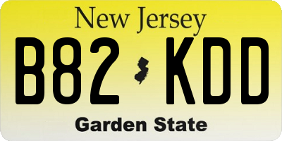 NJ license plate B82KDD