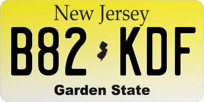 NJ license plate B82KDF