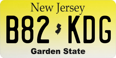 NJ license plate B82KDG