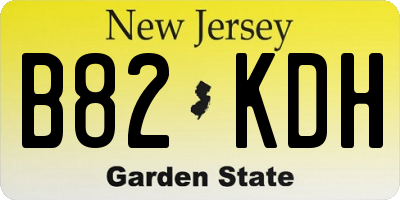 NJ license plate B82KDH