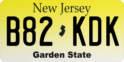 NJ license plate B82KDK
