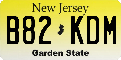 NJ license plate B82KDM