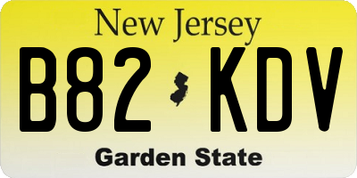 NJ license plate B82KDV