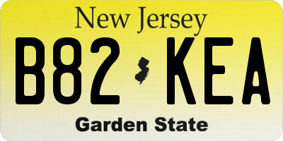 NJ license plate B82KEA