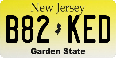 NJ license plate B82KED