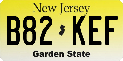 NJ license plate B82KEF