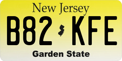 NJ license plate B82KFE