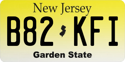 NJ license plate B82KFI