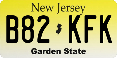 NJ license plate B82KFK