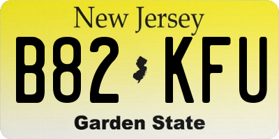 NJ license plate B82KFU