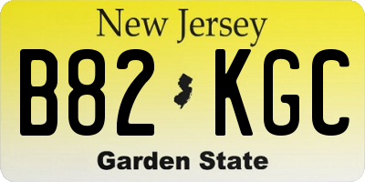 NJ license plate B82KGC
