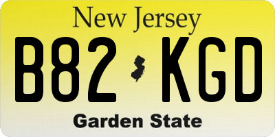 NJ license plate B82KGD
