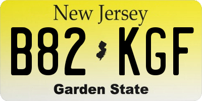 NJ license plate B82KGF