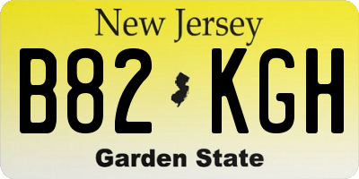 NJ license plate B82KGH