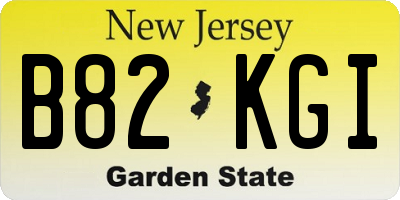 NJ license plate B82KGI