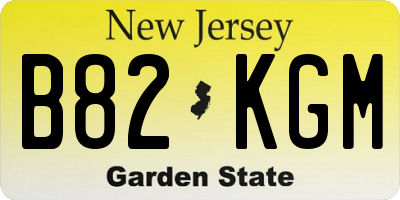 NJ license plate B82KGM