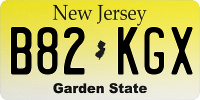 NJ license plate B82KGX