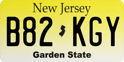 NJ license plate B82KGY
