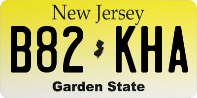 NJ license plate B82KHA