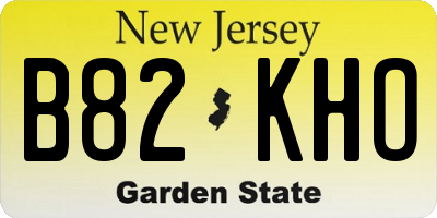 NJ license plate B82KHO