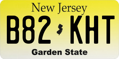 NJ license plate B82KHT