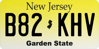 NJ license plate B82KHV