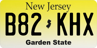NJ license plate B82KHX