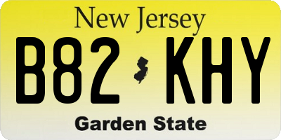 NJ license plate B82KHY