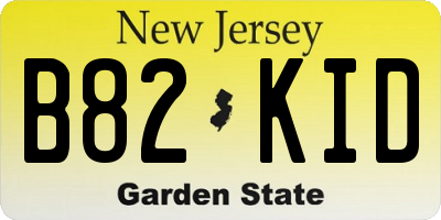 NJ license plate B82KID