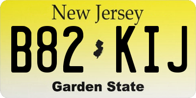 NJ license plate B82KIJ