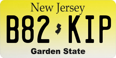 NJ license plate B82KIP