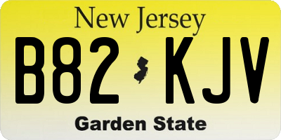 NJ license plate B82KJV