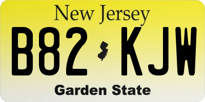 NJ license plate B82KJW