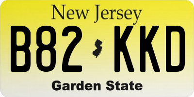NJ license plate B82KKD