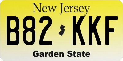 NJ license plate B82KKF