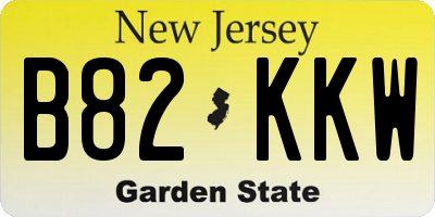 NJ license plate B82KKW