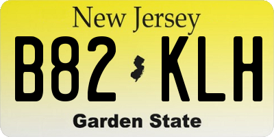 NJ license plate B82KLH