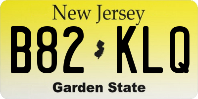 NJ license plate B82KLQ