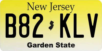 NJ license plate B82KLV