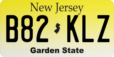 NJ license plate B82KLZ